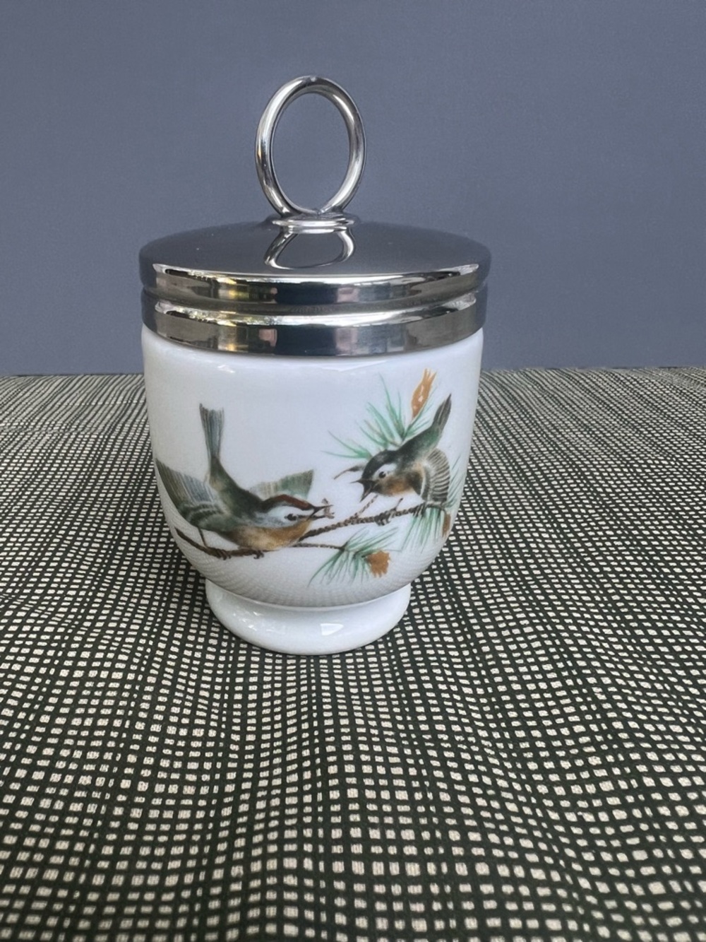 Vintage Birds Royal Worcester porcelain Egg Coddler.